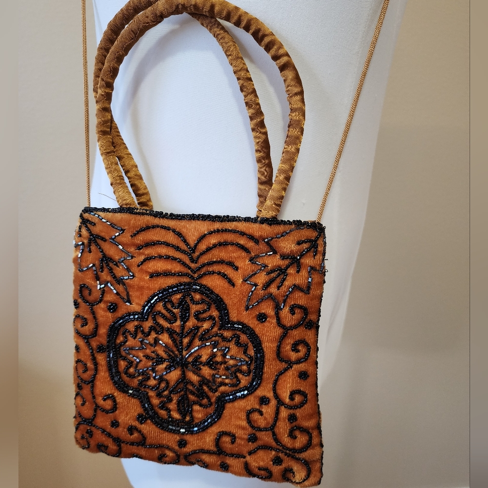 Velvet beaded purse